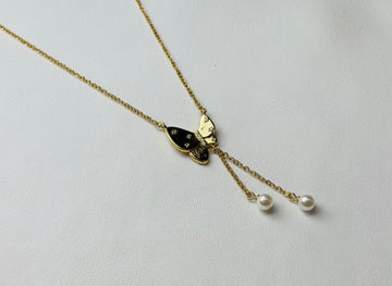 Butterfly Noir Drop Necklace – By Girly Jewells 💎